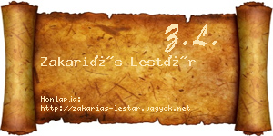Zakariás Lestár névjegykártya